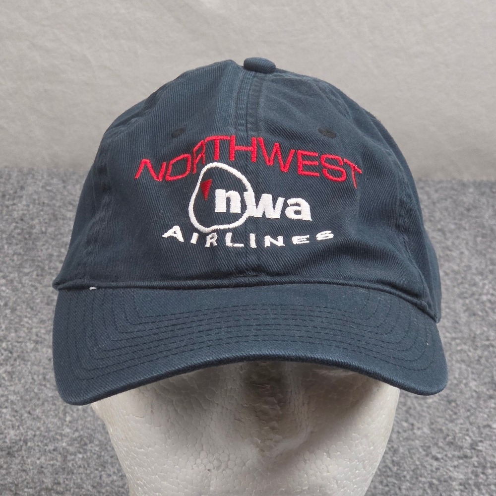 Vintage Northwest Airlines Hat Navy Blue Cap NWA 90s Aviation Heritage Delta